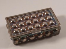 Dose Pillendose Silber 925 Art-Deco um 1920 Noppendekor
