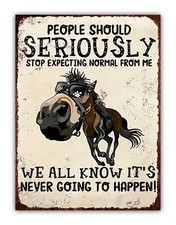 Funny Horse Metal Sign Pet Kitchen Garden Room