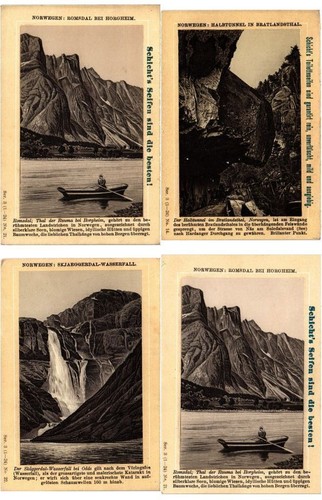 TARJETAS COMERCIALES PAISAJES NORUEGOS 24 Tarjetas comerciales litográficas cromadas vintage (L4475) - Imagen 6 de 12