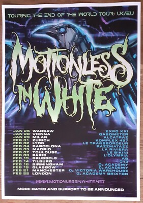 Motionless in White - live music show 2024 promotional tour concert gig poster