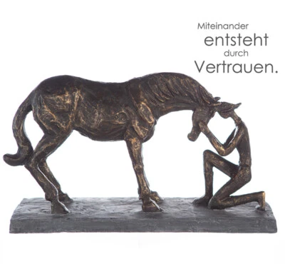 Casablanca Skulptur Comprehension mit Sinnspruch Höhe 19 cm Pferd Reiter 89165 - Bild 1 von 2
