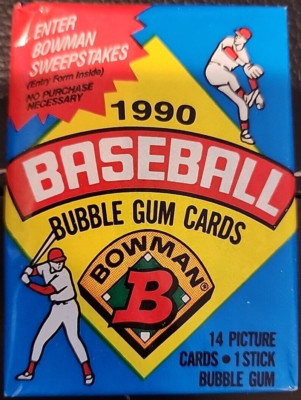 (1) 1990 Bowman Baseball Wax Pack (14 Cards + 1 Sticker) Factory Sealed!