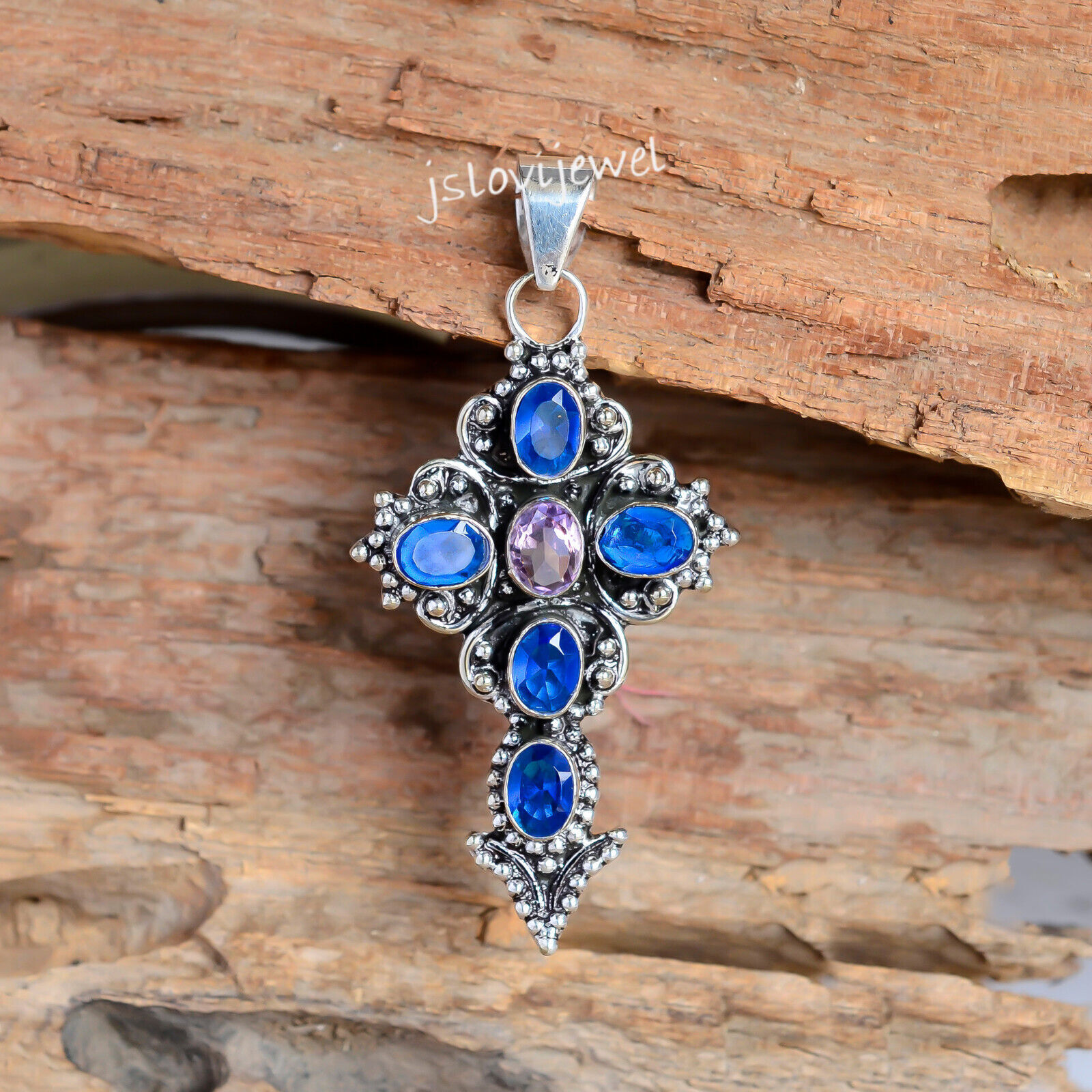 Pendentif Croix En Argent Sterling 925 – Bijou Religieux Orné – SZ77