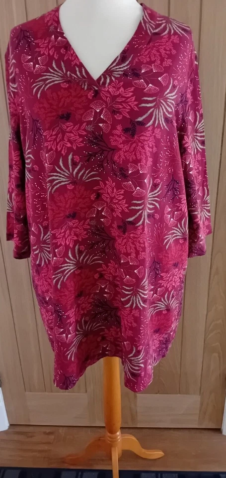 BNWT SEASALT SIZE 16 Pink Hayle Bar V-neck Linen Blend Tunic Sea Forest Dulse - Image 4 of 4