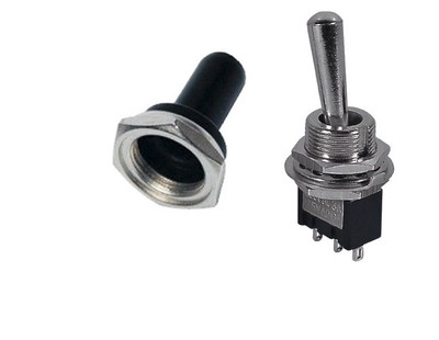 1 PC SPDT (ON-ON) 3P MINI TOGGLE SWITCH 6AMP@125V RUBBER COVER 66-1231/66-5002