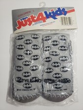 Vintage 1986 VBH Just4Kids Size LRG Kid DC Comics Inc BATMAN Slipper Socks NEW