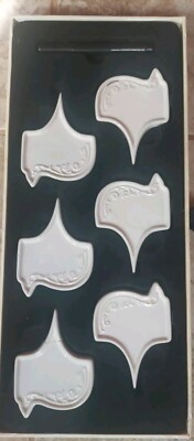 Petite Maison by Wildly Delicious 6 Ceramic CHEESE MARKER SET w/pen Vtg In Box