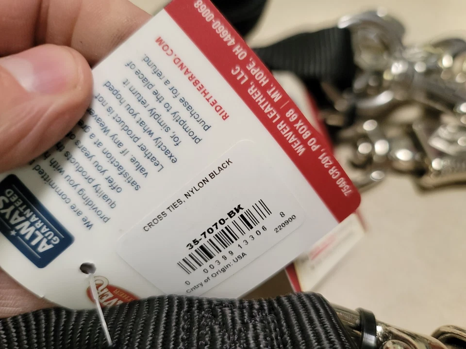 Лот из 2 Weaver нейлона крест галстук черный 35-7070-bk - Изображение 4 из 4