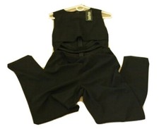 NWT BOOHOO Sz 10 Kat Strap Front Tapered Leg Sleeveless Jumpsuit Black UK Made