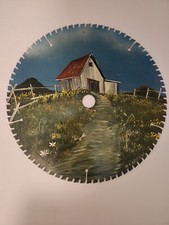 Hand painted saw blade signed by artist 12 inch