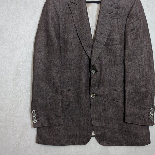 Mario Barutti Blazer Sakko US40 EU50 Slim Fit Leinen Herren Braun Anzug Sport Mantel - Bild 2 von 9