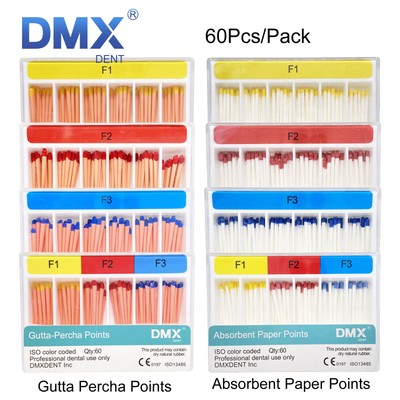 DMXDENT Dental Endodontics Gutta Percha Points/Absorbent Paper Points F1 F2 F3