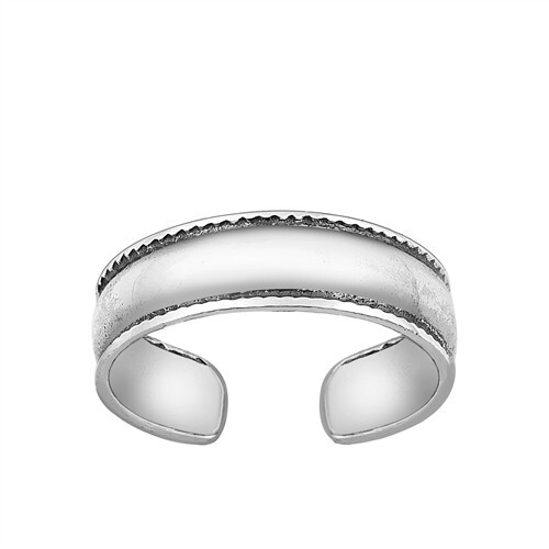 Adjustable Toe Ring Genuine Sterling Silver 925 Oxidized Finish Height ...