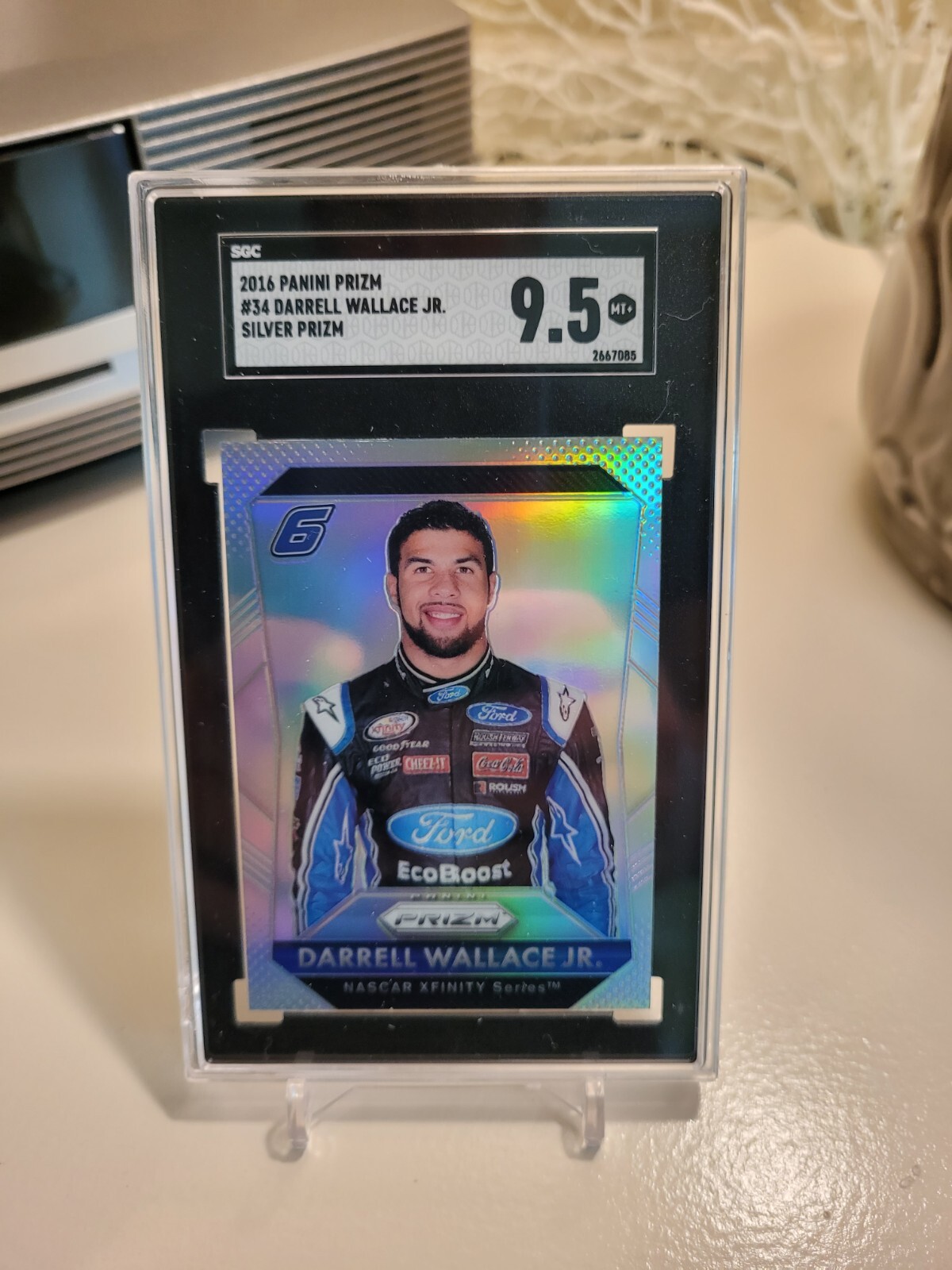 2016 Prizm Silver Bubba Wallace SGC 9.5 Rookie