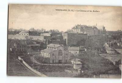 Old Vintage France Postcard THOUARS Le Chateau et les Ateliers