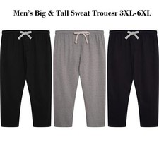 Redtag Men's Big & Tall Elasticated Waist Sweat Pants Straight Leg Track Bottoms