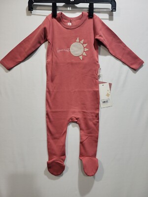Mon Tresor Charmant 12 Month Old Sun Kissed Faded Rose One Piece Jumpsuit Footie