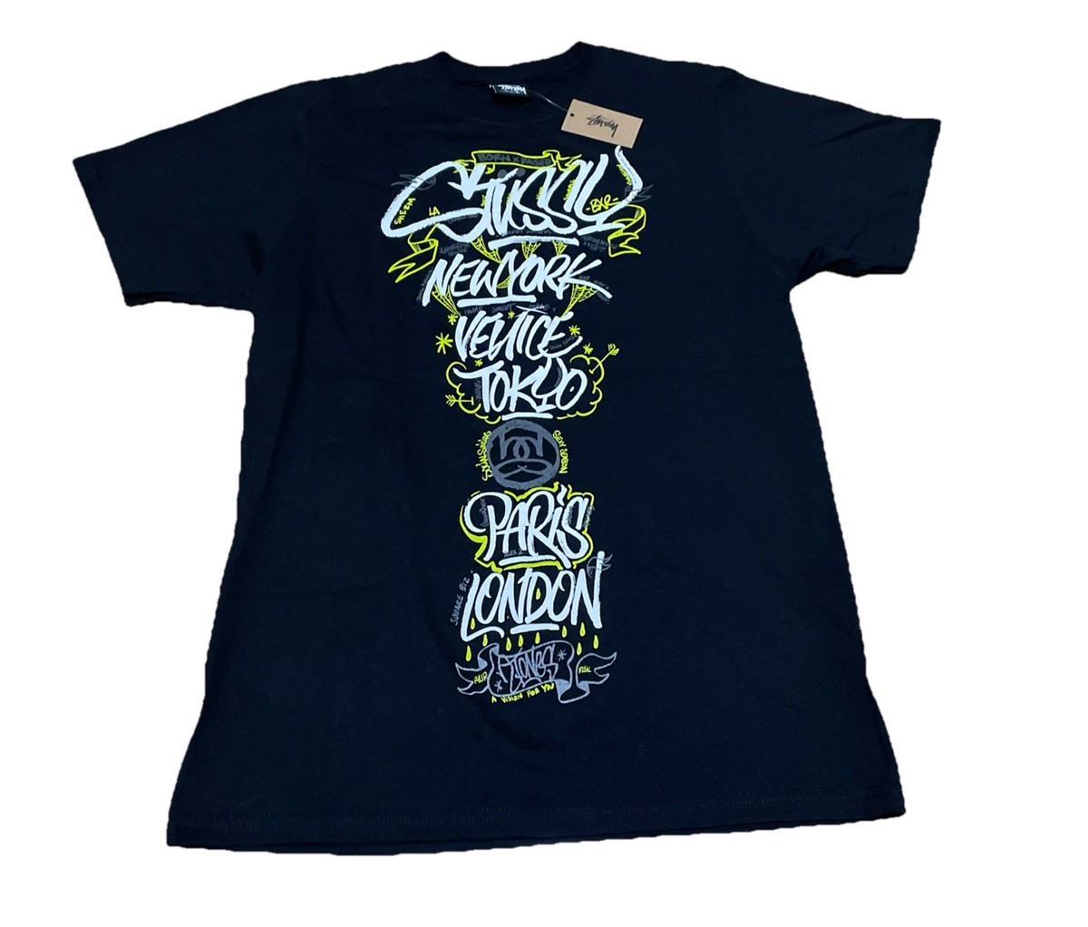 STUSSY X BORN X RAISED Handstyles Tee Shirt New With Tags In Hand