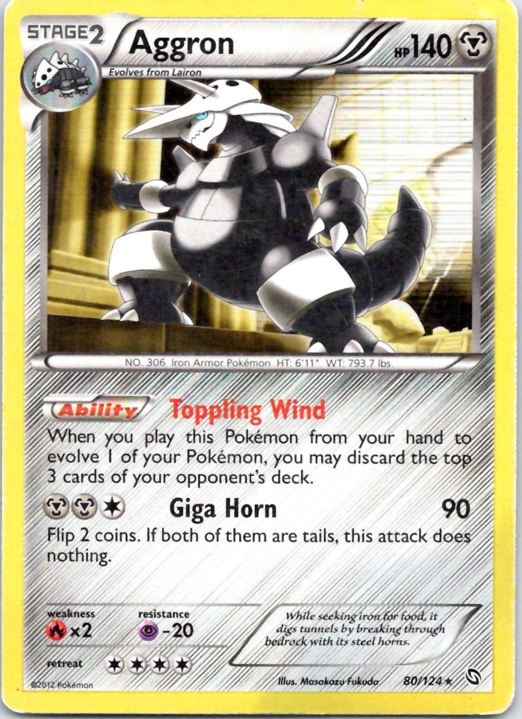 Aggron Holo Dragons Exalted 80/124 Pokemon