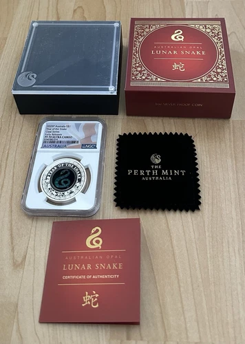 2025 Australia Opal Series Lunar Year of the SNAKE 1 oz Silver Proof ER NGC PF70
