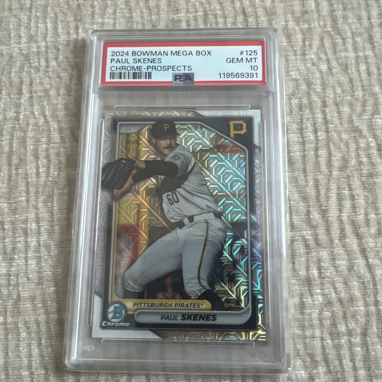 2024 Bowman Mega Box Chrome Prospects Paul Skenes #125 PSA 10