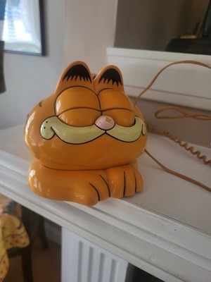 Vintage GARFIELD 1207 Telephone PHONE Landline Eyes Open/Close READ TYCO Dec 86
