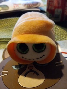 TY Halloween Beanie Boos Teeny Tys 4"  Orange Ghoul Stackable Plush (PREOWN)