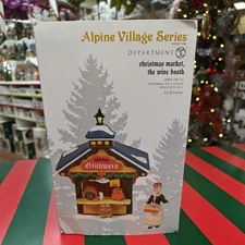 Department 56 Alpine Village Christmas Market, The Wine Booth 6007260 New Rare 