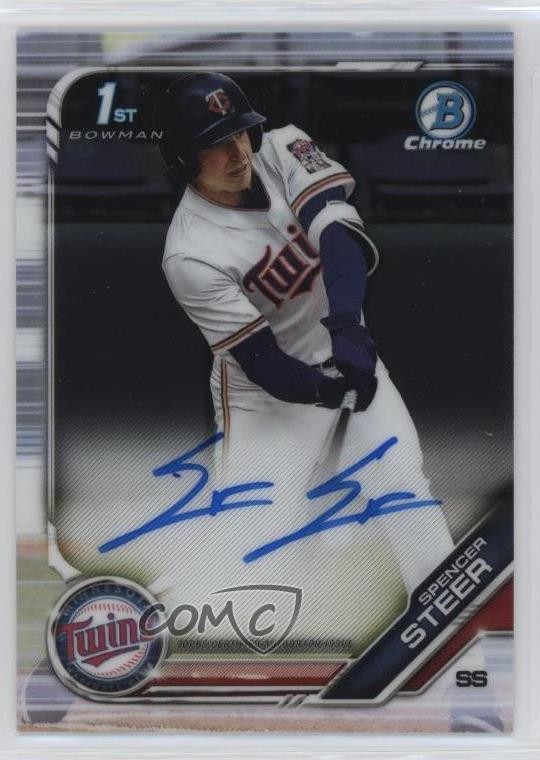 2019 Bowman Draft Chrome Draft Pick Auto Spencer Steer #CDA-SST Auto v9t