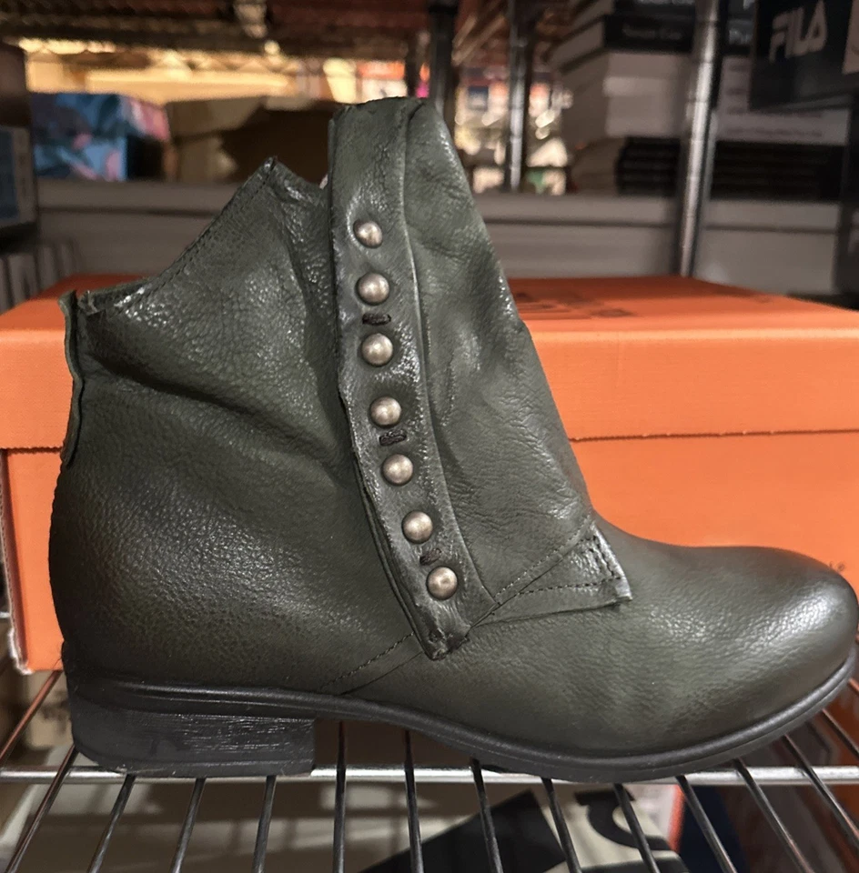 Mix Mooz Mujer Selene Pull On Botas Cuero Verde Bosque EU 38/7 US Foto 3 de 3