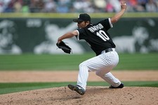 Shingo Takatsu Chicago White Sox pitches v the Kansas City Royals - Old Photo 12