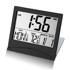Small Digital Travel Alarm Clock Battery Operated - Portable Large Number