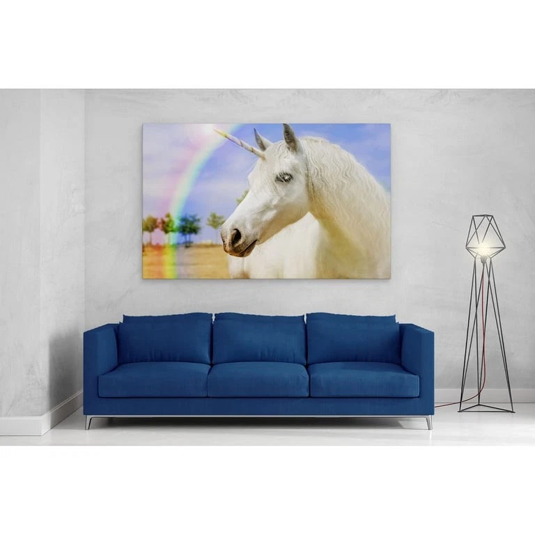 Unicorn Rainbow Kids Canvas Framed Print Picture Wall Art - Image 2 of 4