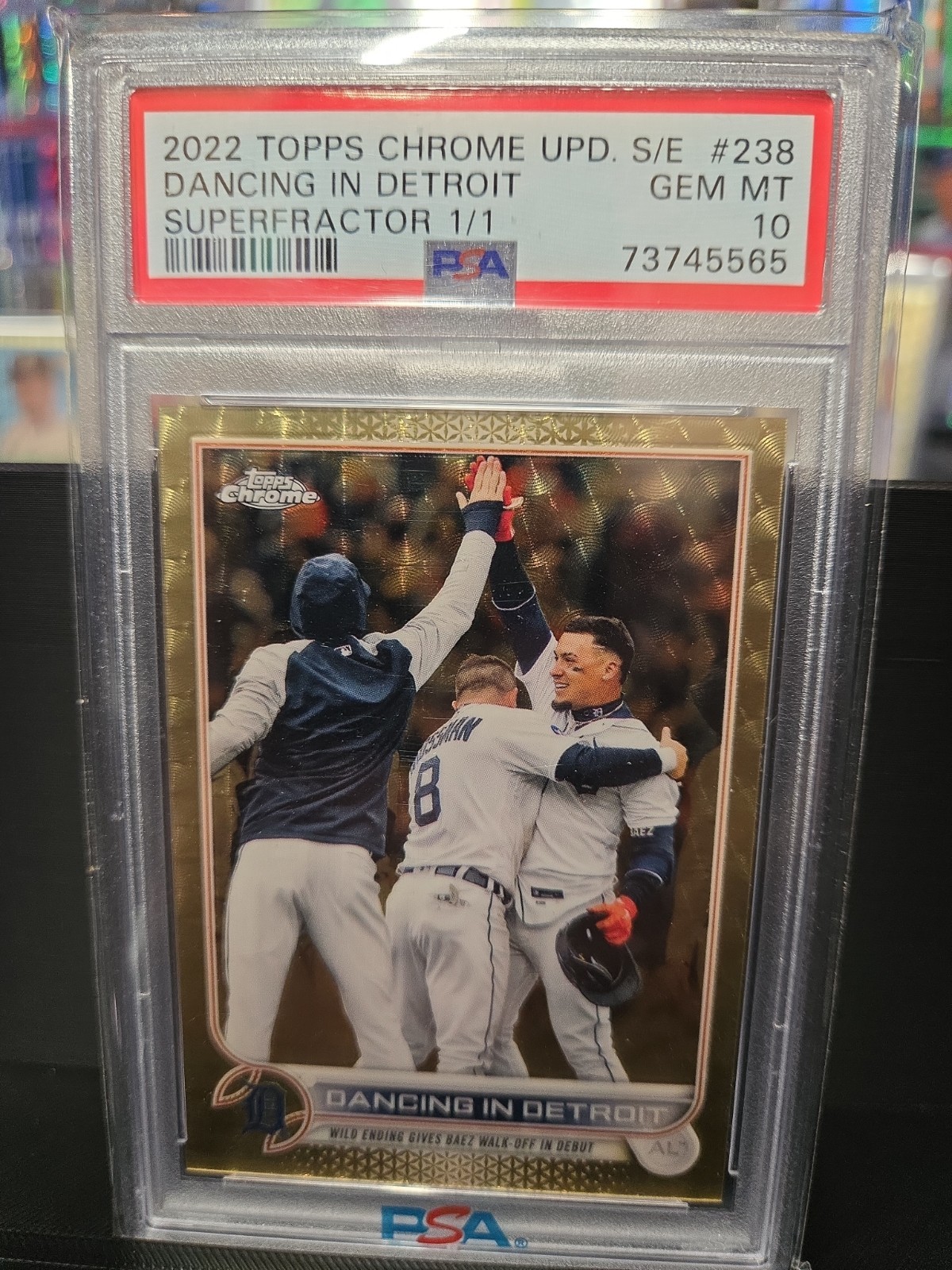DANCING IN DETROIT 2022 Topps Update Sapphire US238 SuperFractor 1/1 PSA 10 C1 view 1