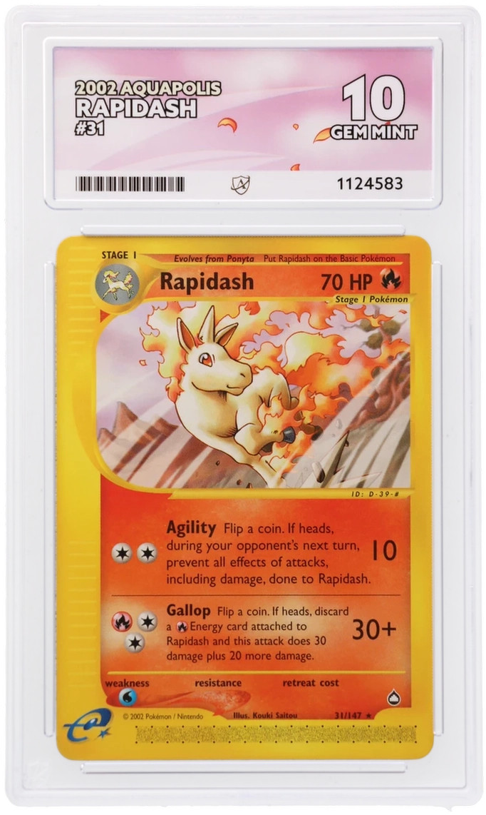 Rapidash 31/147 Ace 10 Aquapolis Pokemon Card Game