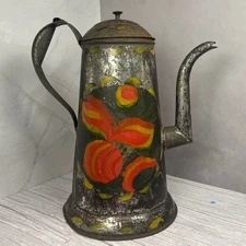 Early 19th-century Tole Painted Philadelphia Gooseneck Coffee Pot