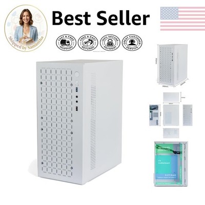 Elegant Micro ATX Mini Tower Case in White - Supports Gaming & Business Needs