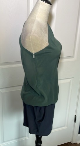 Ramy Brook Silk One Shoulder Green & Blue Romper Size Small - Picture 4 of 10