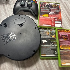 Xbox 360 S Console  Guitar Hero 3 Bundle Guitar Controller  3 Games Tested