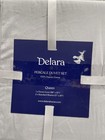 Delara Organic Cotton Percale Duvet Cover Set - Queen, Light Grey — photo 2