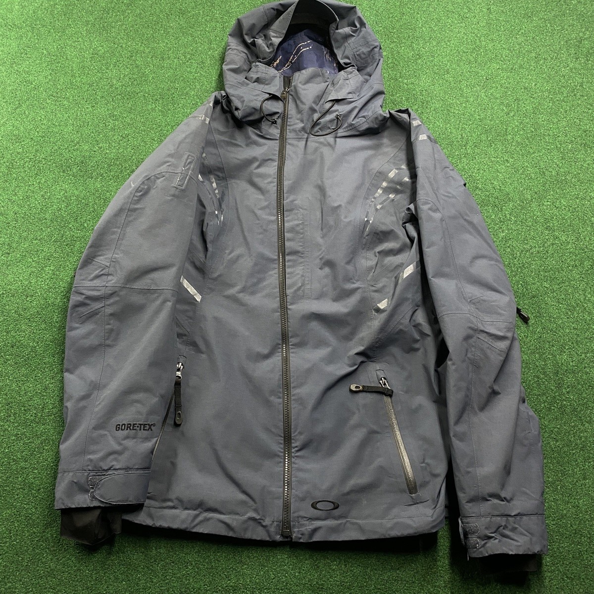 Vintage Oakley Jacket Mens L Gray Snowboard RECCO Skii Soft Shell