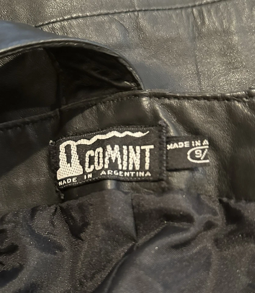 Vintage COMINT 100% Leather Dress — Made in Argentina — Size 9 — Excellent - Image 4 of 4