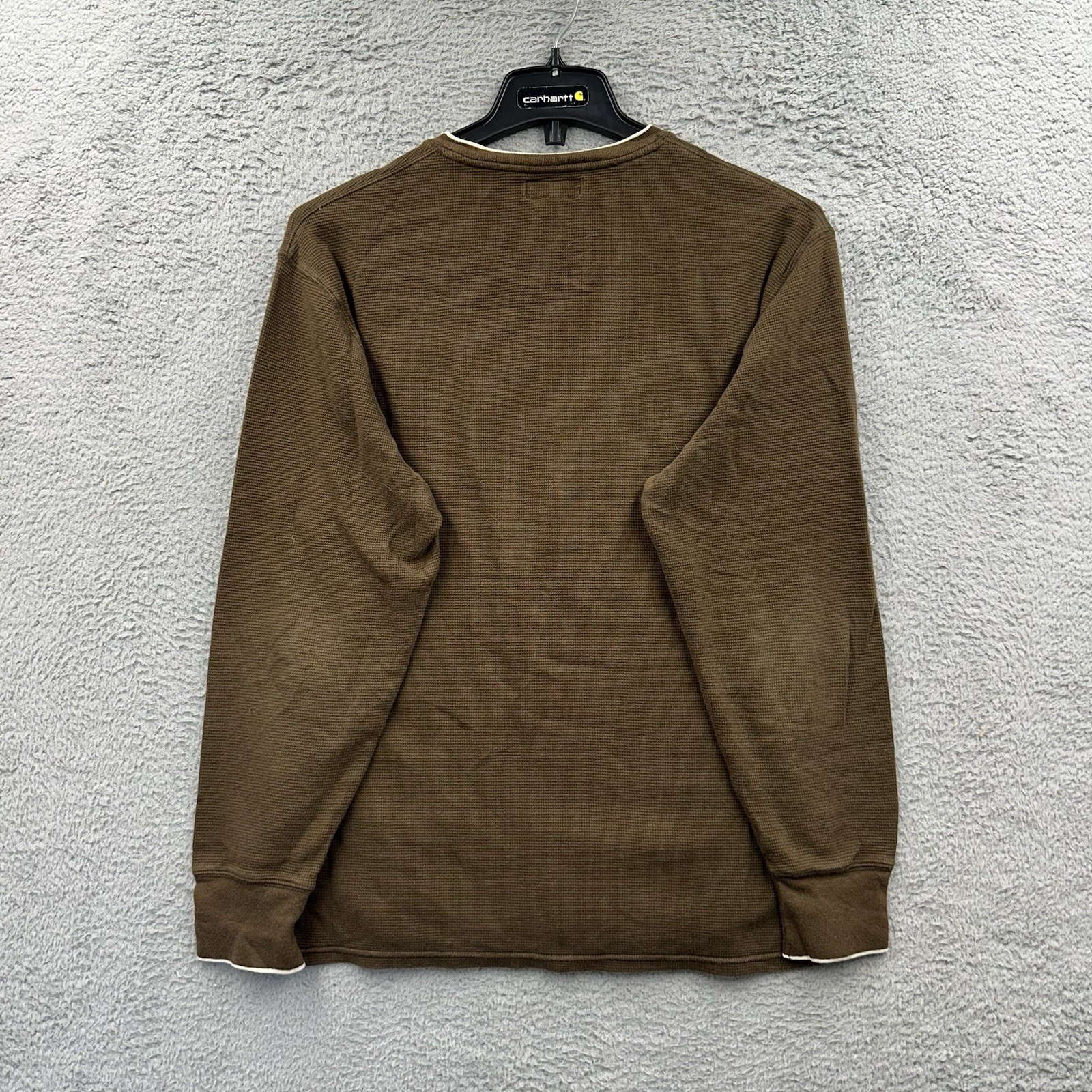 PONY Polo Ralph Lauren marrone camicia termica manica lunga pigiama waffle uomo taglia XL