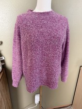 Ann Taylor Loft Marled Crewneck Wool Blend Knit Pullover Sweater S