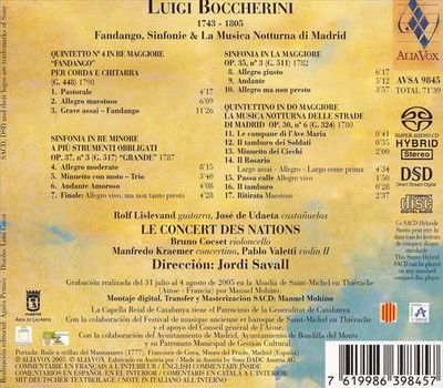 BOCCHERINI: FANDANGO, SINFONIE & LA MUSICA NOTTURNA DI MADRID [HYBRID SACD] NEW