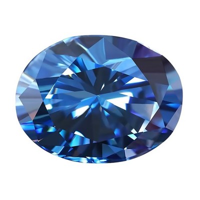 11x9mm D Color VVS1 Lab Grown Blue Moissanite Oval Cut Premium Loose Gemstone