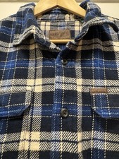 Orvis Heavy Flannel Shirt Mens XL Blue Plaid Cotton Workwear Outdoor B4 14