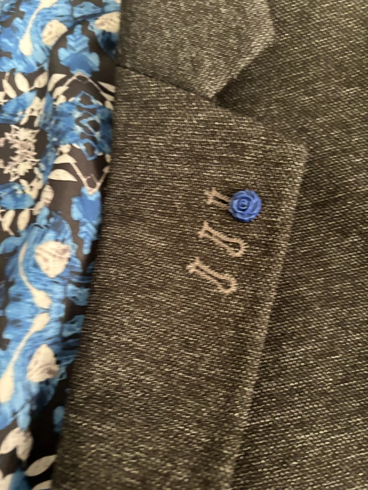 Synrgy Men’s 62R 64R 5XL Black Blazer Sport Coat Single Breasted Floral Lining - Image 4 of 4