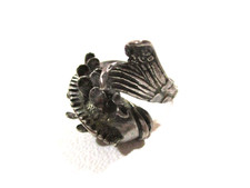 Vintage Sterling Silver Wrap Ring Fish Koi Carp Goldfish Chunky 3D Size 6.5
