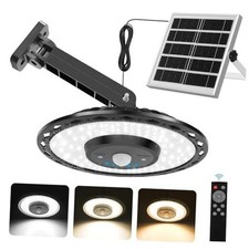 Solar Lights Indoor Outdoor 3000LM Solar Powered Shed Light with Black 1Pack